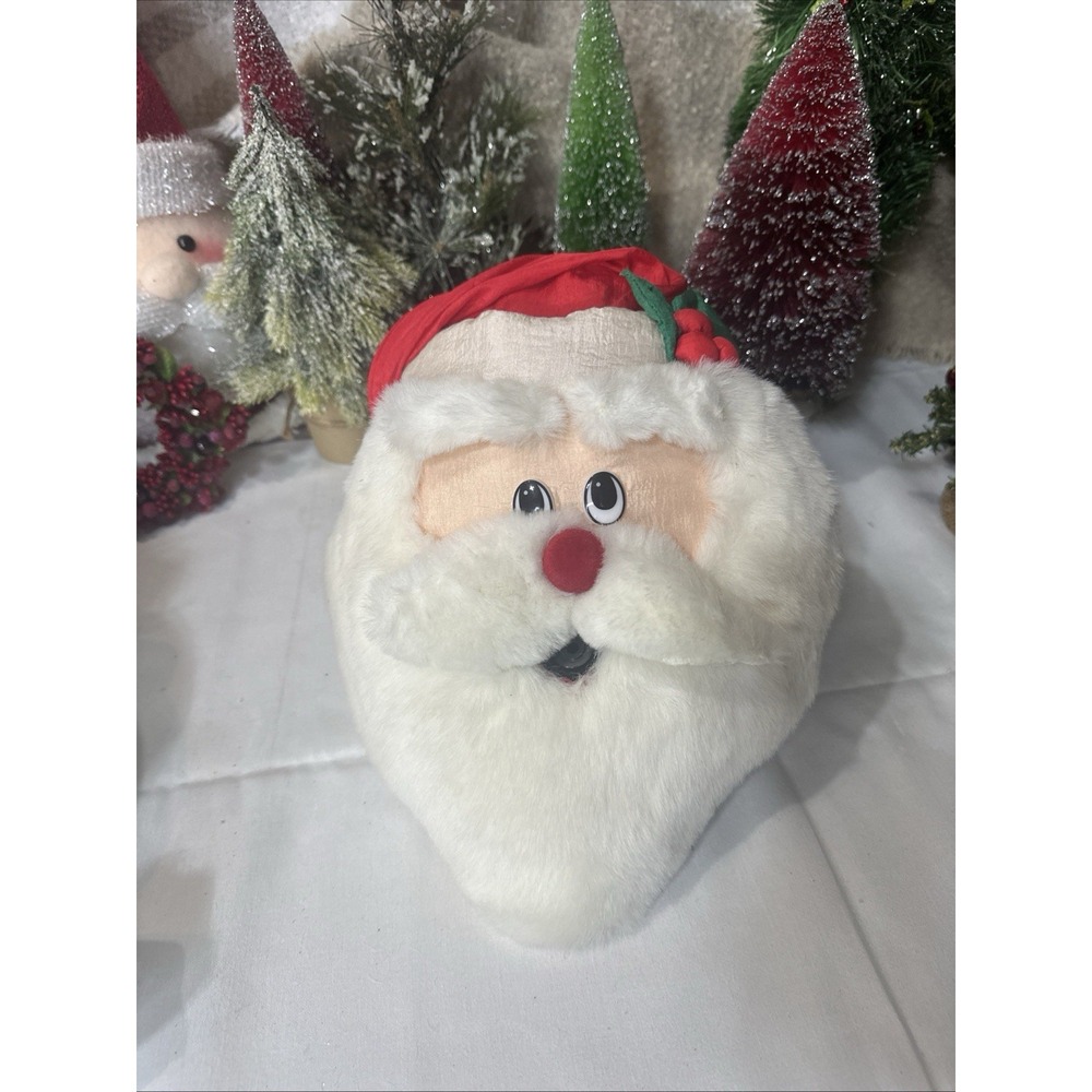 Vtg Dandee Talking Santa Face Parachute Nylon Motion Activated Door / Wall Decor